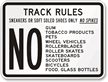 Track Rules Sneakers Gum Glass Sign