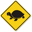 Turtle Crossing Graphic Sign