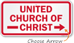 United Church Of Christ Sign with Arrow