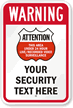 Warning - Area Under Video Surveillance Custom Sign