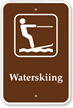 Waterskiing Campground Park Sign with Graphic