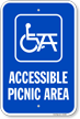 Accessible Picnic Area Sign With Symbol