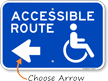 Accessible Route Sign with Arrow