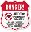 Active Metal Detector Pacemaker Wearers Shield Sign