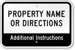 Add Your Property Name Or Directions Custom Parking Sign