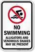 Alligators And Snakes No Swimming Sign