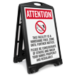 Attention This Facility Is Handshake Free Zone Sidewalk Sign