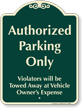 Authorized Parking Only Signature Sign