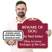 Beware Of Dog Do Not Enter Leave Packages Here Sign