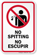 Bilingual No Spitting Sign (with Graphic)