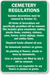 Cemetery Regulations Sign