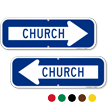 Church Directional Parking Sign