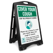 Cover Your Cough Stop The Spread of Germs Sidewalk Sign
