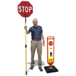Crossing Guard Double Sided Stop Paddle And Pole Kit