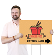 Custom Chinese Food Restaurant Yard Sign With Arrow