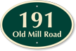 Custom House Number Street Name Address Oval Sign