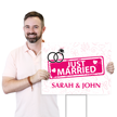 Custom Just Married Horizontal Yard Sign Add Names
