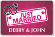 Custom Just Married Names Wedding Vehicle Magnetic Sign