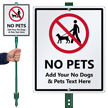 Custom No Pets LawnBoss Sign