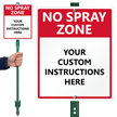Custom No Spray Zone Sign With Symbol