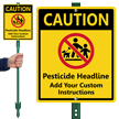 Custom Pesticide Caution Sign With Symbol