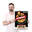 Custom Pizza Restaurant Open Sign With Text And Number