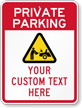 Custom Private Parking, Unauthorized Cars Crushed Sign