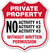 Custom Private Property Shield Sign