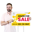 Custom Real Estate Sign House For Sale Call Contact Logo