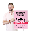 Custom Restaurant Dining Now Open Vertical Yard Sign