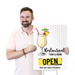 Custom Restaurant Open For Food Drink Book Table Sign