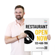 Custom Restaurant Open Now Sign With QR And Logo