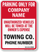 Custom New Mexico Tow Away Sign
