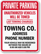 Custom New York Tow Away Sign