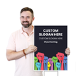 Custom Vertical Activism Yard Sign With Slogan Hashtag 