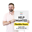 Custom Vertical Help Wanted Add Logo & Number Yard Sign