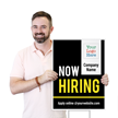 Custom Vertical Now Hiring Add Logo & Text Yard Sign