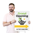 Custom Vertical Restaurant Opening Sign With Arrow