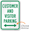 Customer And Visitor Parking Bidirectional Arrow Sign