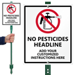 Customizable No Pesticides Sign With Symbol