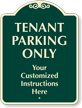 Customizable Tenant Parking Only Signature Sign