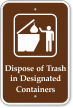 Dispose Of Trash In Designated Containers Sign
