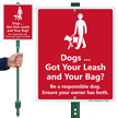 Dog Leash Lawnboss Sign