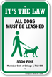 Dog Leash Sign For Illinois