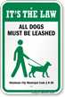 Dog Leash Sign For Oklahoma