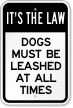 Dogs Must Be Leashed All Times Sign