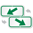 Downwards Pointing Green Arrow Supplemental Parking Sign