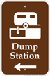 Dump Station With Left Arrow Sign