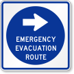 Emergency Evacuation Route Sign With Right Arrow Symbol