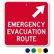 Emergency Evacuation Route Upper Right Arrow Sign